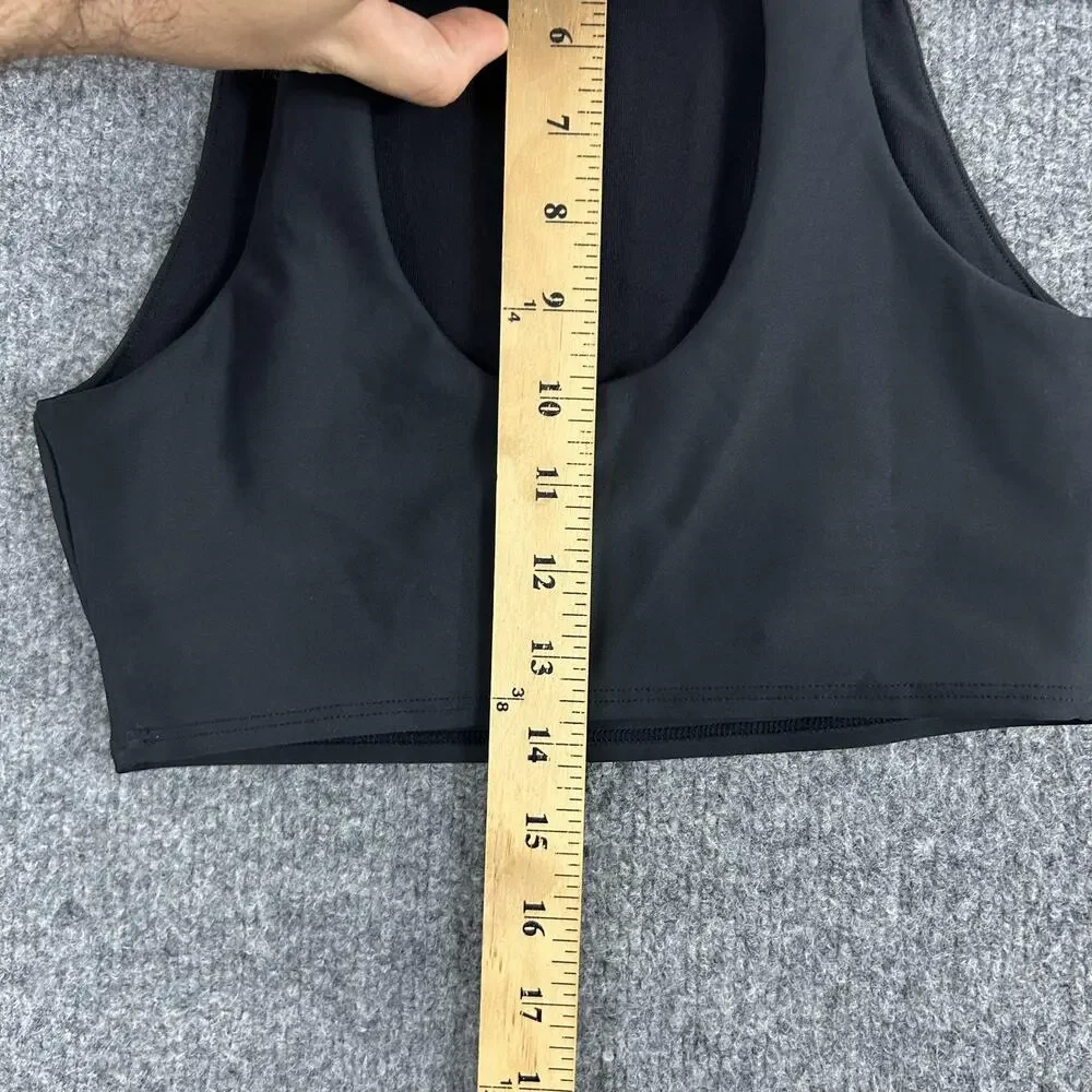 Alo Yoga Top Womens XS Airlift Fuse Bra Tank Black High Neck Tank Crop Athletic